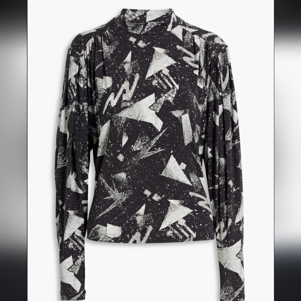 IRO Abstract Black and White Blouse